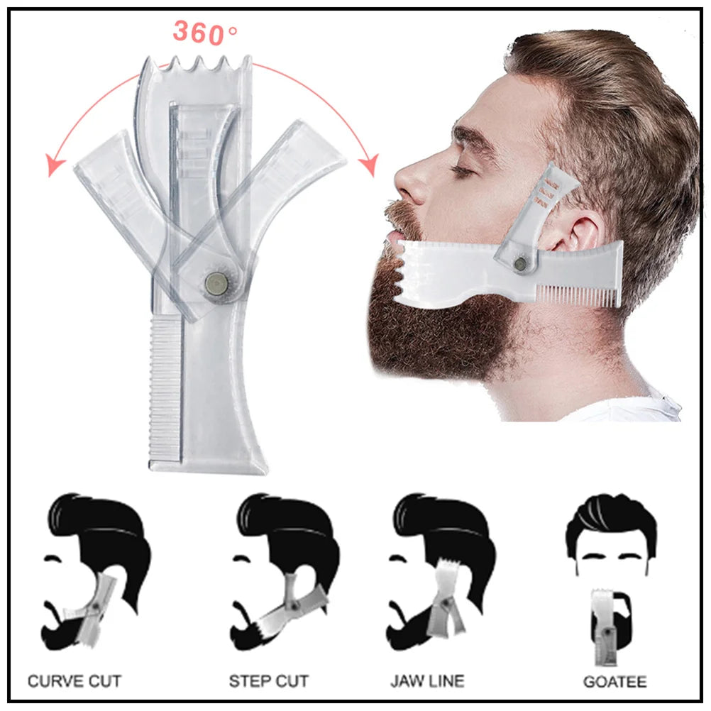 Beard Grooming TOOL Mustache Comb Shaping Guide Trimming Fashion Men Stylish Styling Hair Man