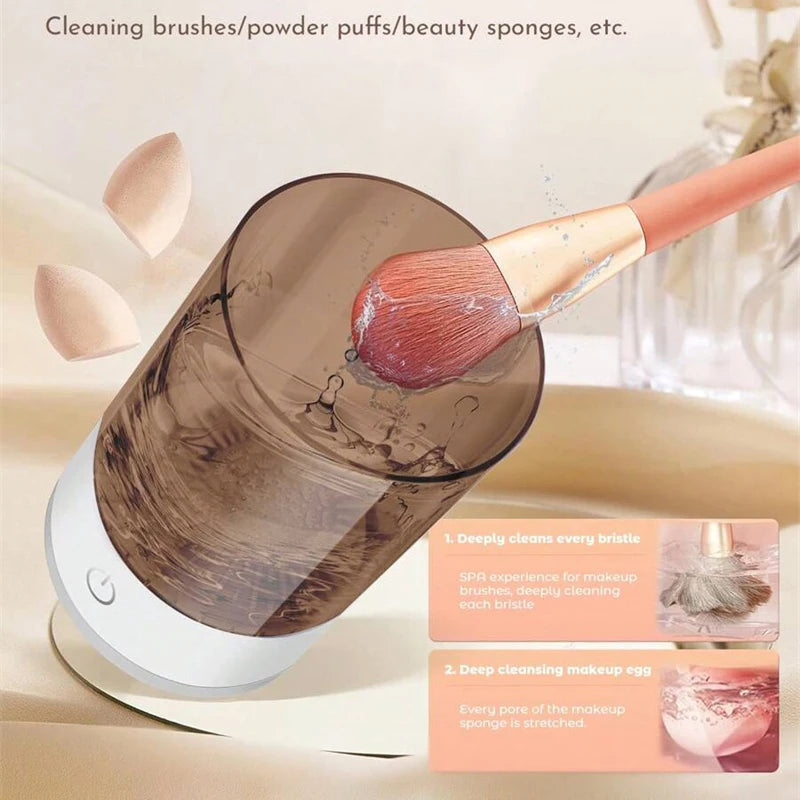 Automatic Electric Makeup Brush Cleaner 3 In 1 Automatic Spinner Makeup Brush Holder Women Brush Cleaner And Dryer Makeup Tools