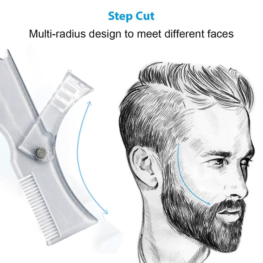 Beard Grooming TOOL Mustache Comb Shaping Guide Trimming Fashion Men Stylish Styling Hair Man