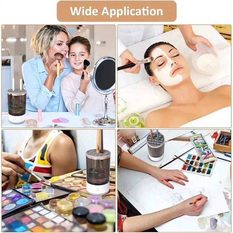 Automatic Electric Makeup Brush Cleaner 3 In 1 Automatic Spinner Makeup Brush Holder Women Brush Cleaner And Dryer Makeup Tools